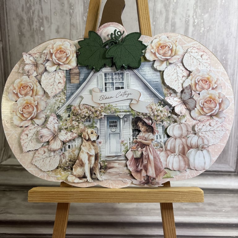 Wood Pumpkin Decorated Plaque by Carolee Crafts CR 0027