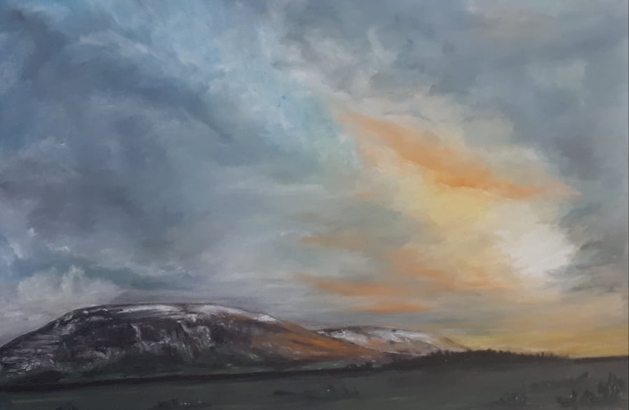 Collectable Giclee Prints, from my original paintings. Sunset over Ingleborough