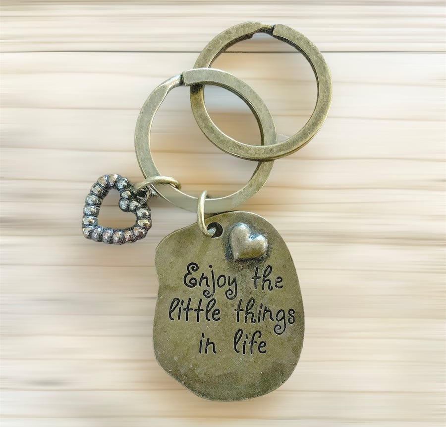 Keyring. Key Fob. Key Chain. Positive Quote Keyring. Heart Keyring.