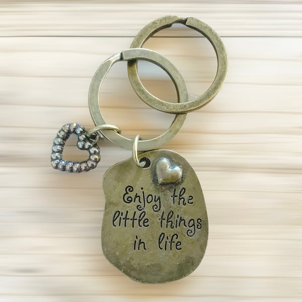 Keyring. Key Fob. Key Chain. Positive Quote Keyring. Heart Keyring.