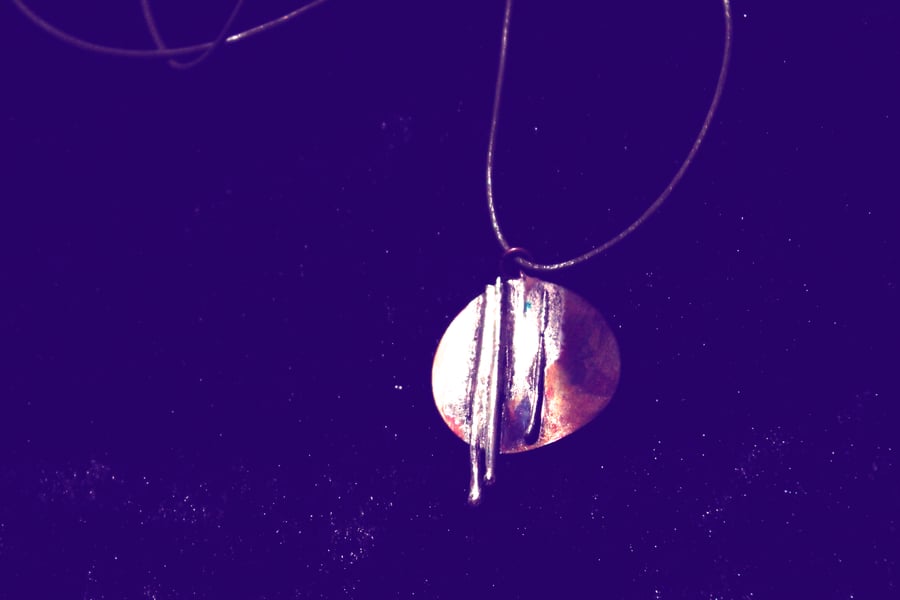 Copper and Silver Planet Pendant