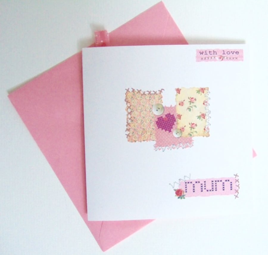 Mothers Day Card Or Birthday Card, Handmade,Needlework Design,Personalised