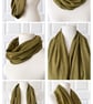 Khaki with Gold Speckles Infinity Scarf, 100% cotton  - Image 8
