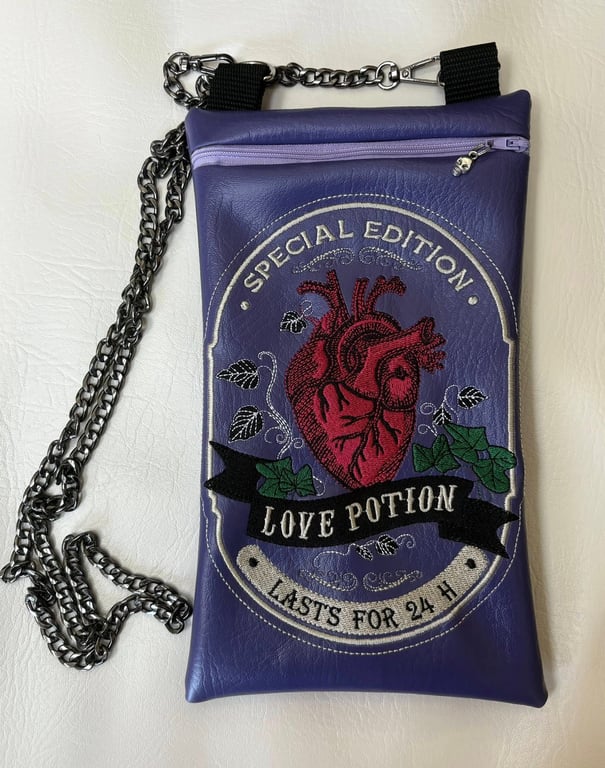 Embroidered Alchemist inspired Love Potion Bag 