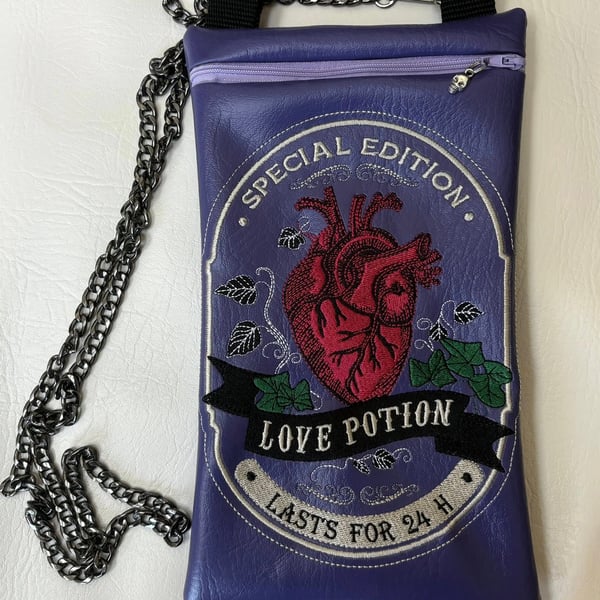 Embroidered Alchemist inspired Love Potion Bag 