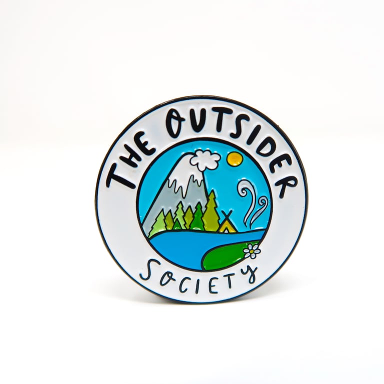 Outsider society enamel pin badge