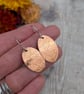Copper Floral Pattern Oval Disc Earrings - JBJ1090 - Image 4