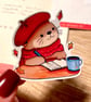 Fountain Pen Themed Mini Sticker Sheets with Cute Otter and Bear - Image 4