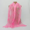 Scarf Nuno felted on silk (bright pink)