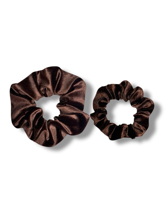Set of 2 - Chocolate Velvet Scrunchies - Regular & Large