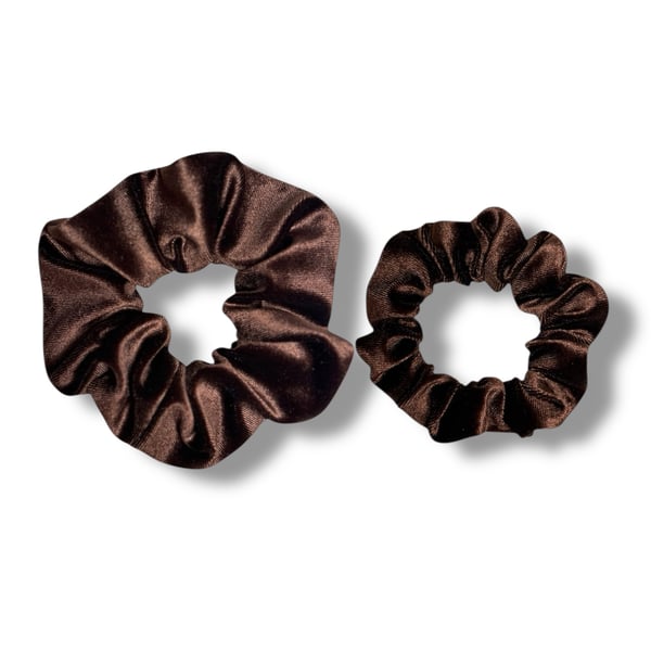 Set of 2 - Chocolate Velvet Scrunchies - Regular & Large