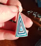 Jeep fordite necklace - blue concentric triangles - Image 4