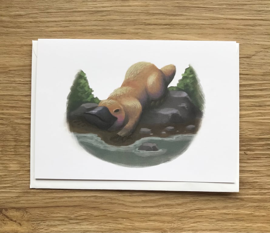 Platypus blank greeting card