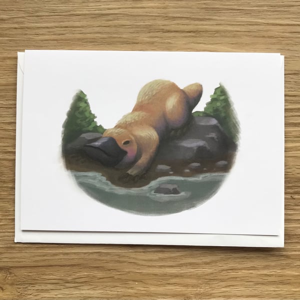 Platypus blank greeting card