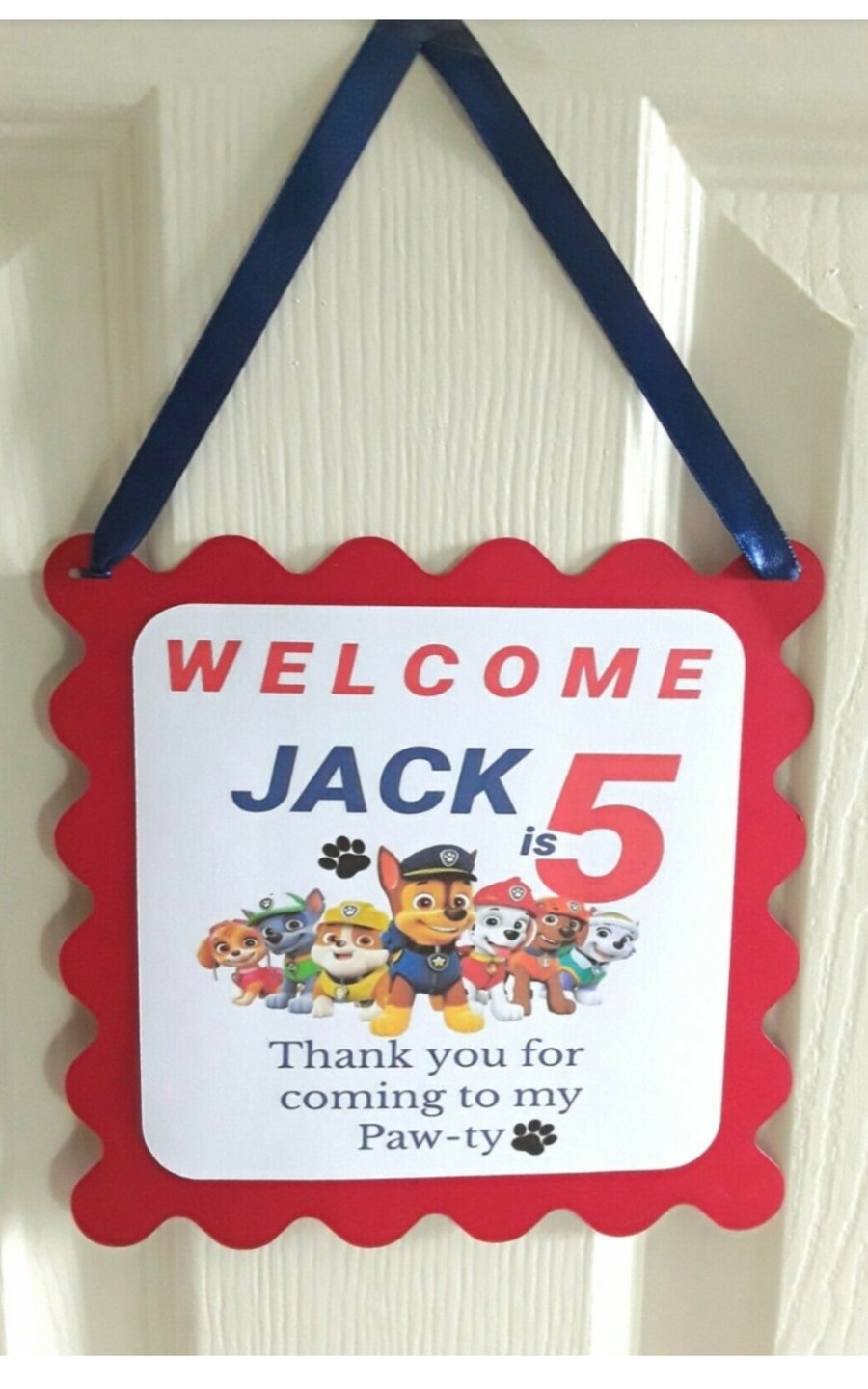 Personalised Paw Patrol Welcome Sign,Paw Patrol Party Welcome Sign, ANY AGE