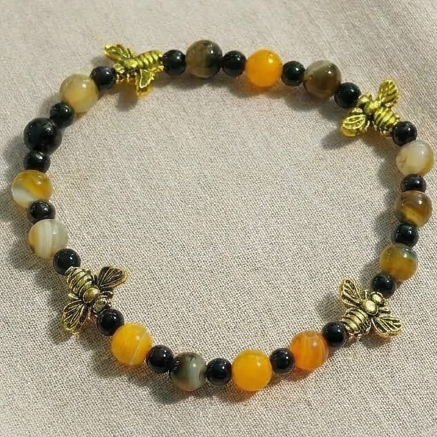 Bumble Bee Agate Bracelet