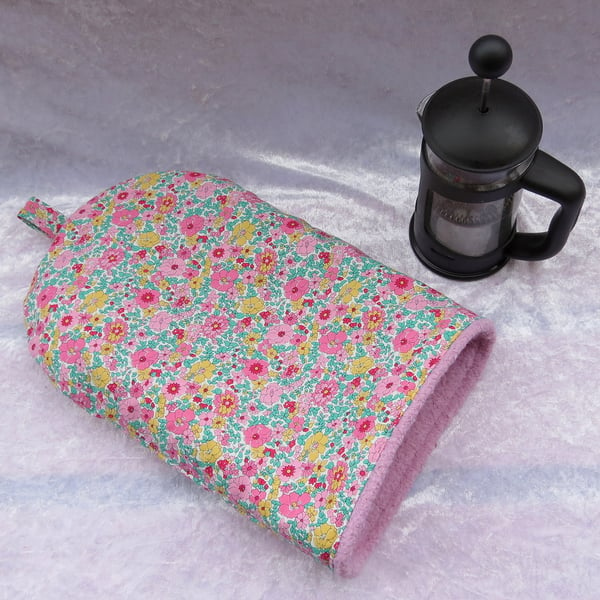 Coffee Cosy, cafetiere cover, Liberty cotton, to fit a 2 - 3 cup cafetiere