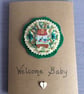 Hand Embroidered Welcome Baby Card - Image 1