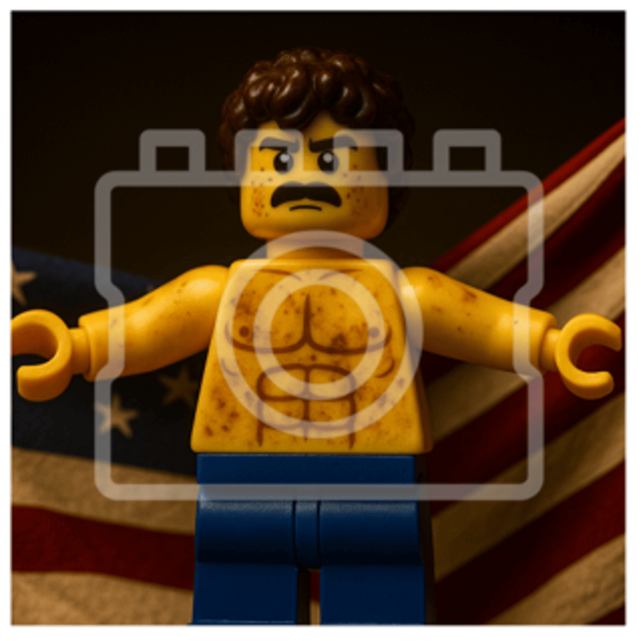 LEGO-Inspired Benson Boone Album Cover – 5x5" Mounted Print, Ready to Frame