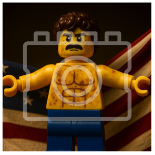 LEGO-Inspired Benson Boone Album Cover – 5x5" Mounted Print, Ready to Frame