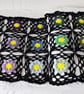 Crochet cotton throw blanket in black and multi-colours - one-of-a-kind - Image 9