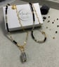 Black tourmaline and Labradorite necklace, Handmade gemstone necklace 