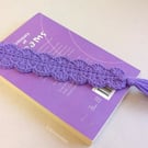 Purple bookmark with tassel, crochet bookmark, handmade