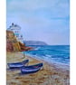 Art Print The Beach, Cawsand Cornwall From An Original Watercolour Painting A4 - Image 6