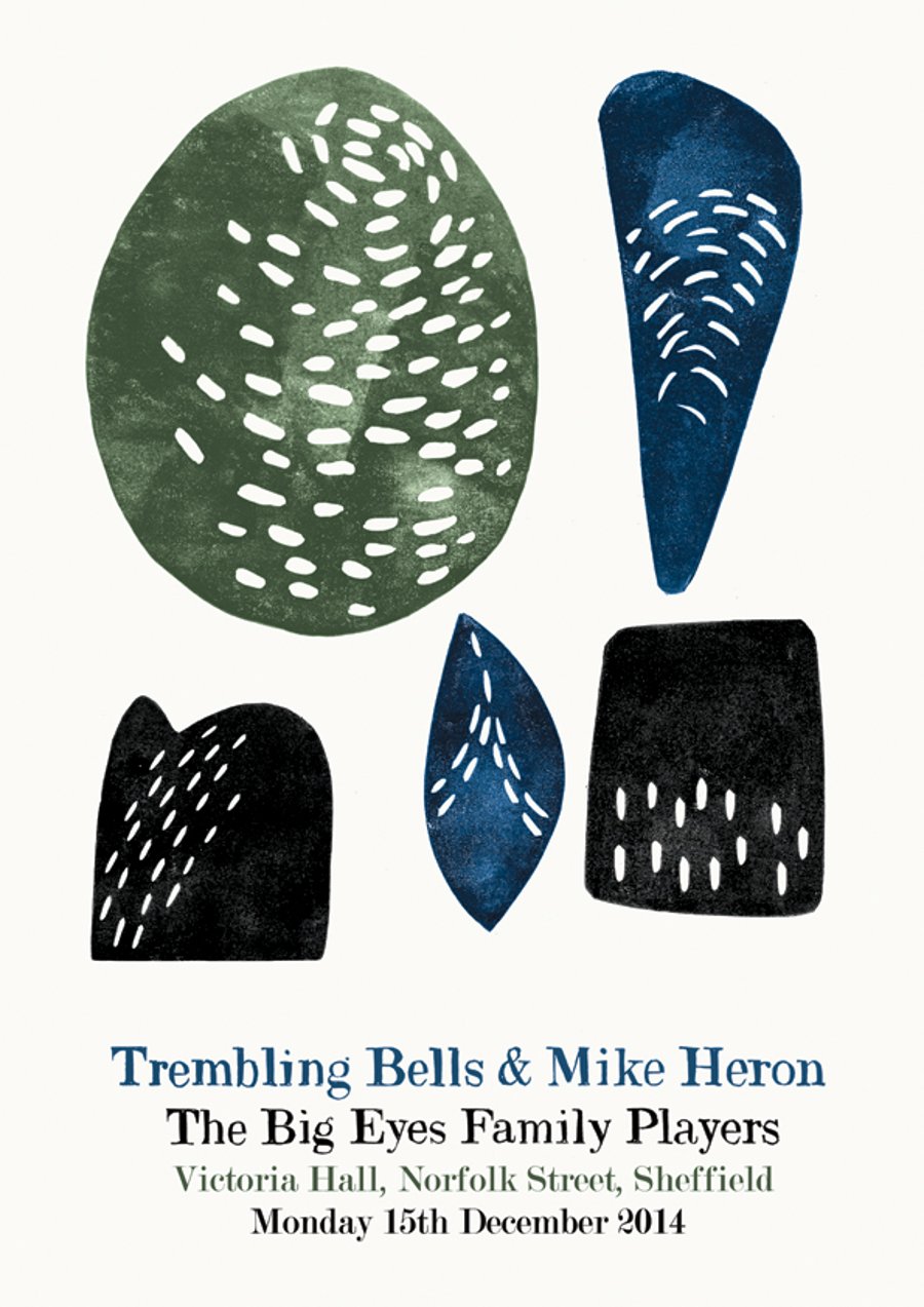 Trembling Bells & Mike Heron & Big Eyes Family Players souvenir A3 poster-print