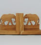 Wooden Elephant Bookends - Image 1