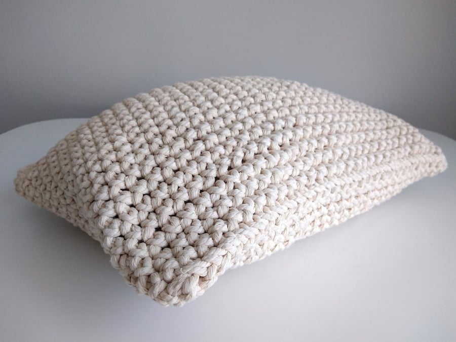 Home Decor Handmade Cushion Ivory