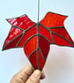 Stained Glass Maple Leaf Suncatcher - Handmade Hanging Window Decoration  - Red - Image 8