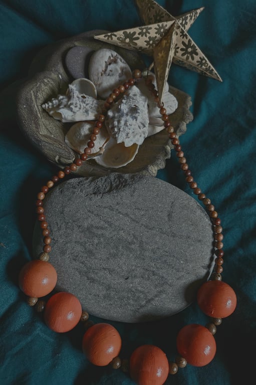 Funky n Chunky Wooden Bead Necklace