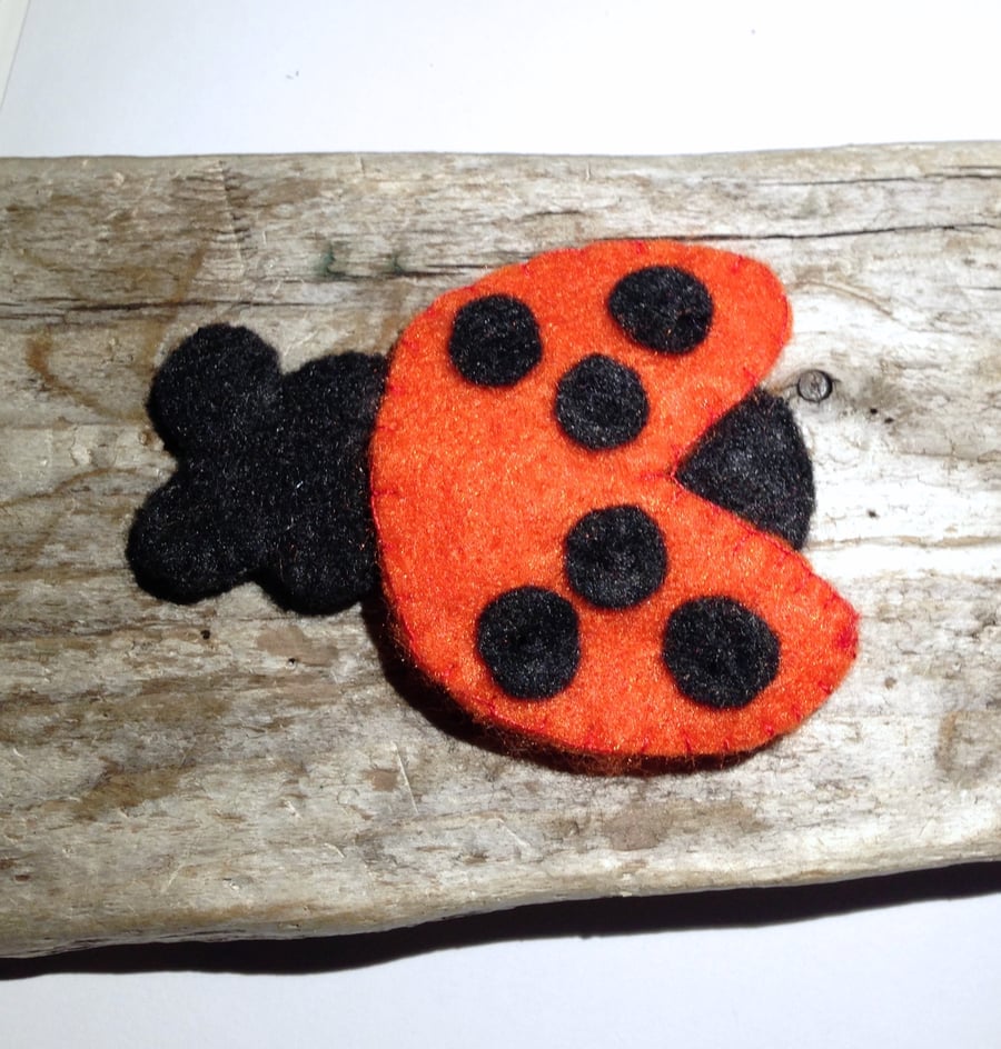 Ladybird Felt Brooch - UK Free Post