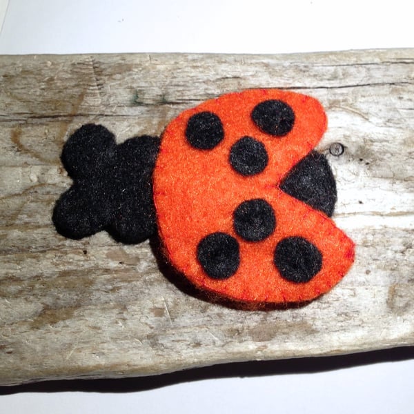 Ladybird Felt Brooch - UK Free Post