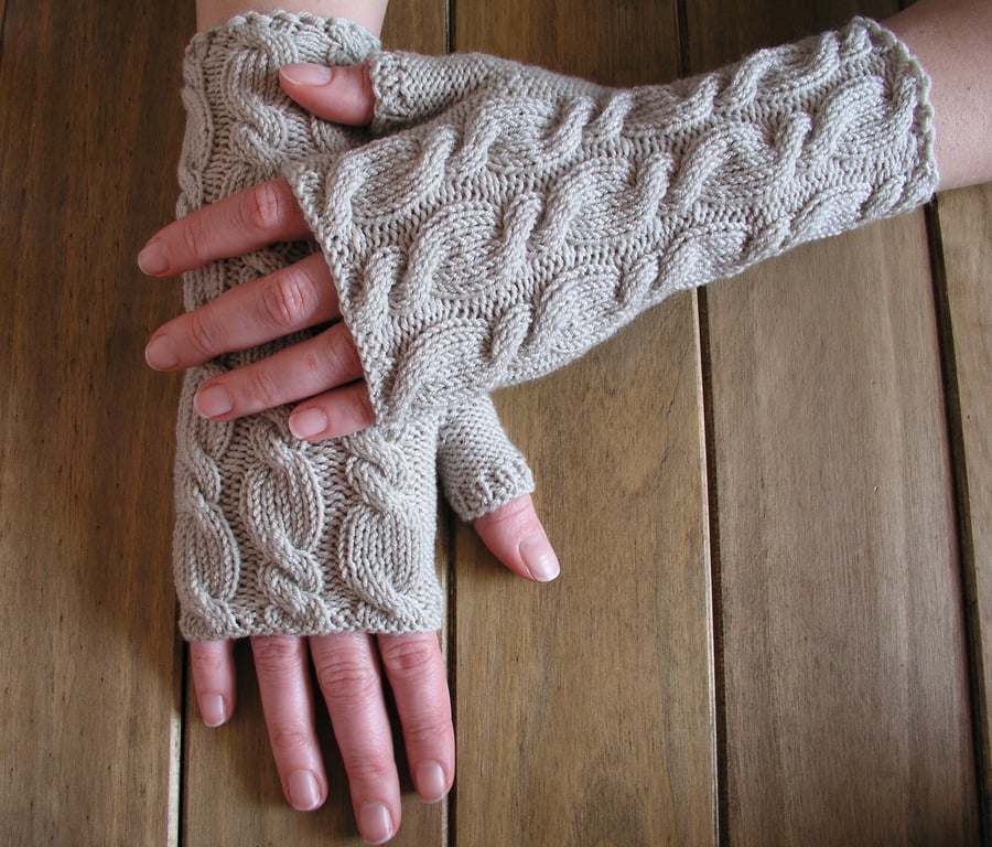 Fingerless Gloves Merino Wool Wrist Warmers