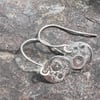 Eco Silver Textured Moon Dangle Earrings