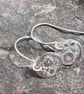 Eco Silver Textured Moon Dangle Earrings - Image 1