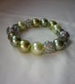 SHADES OF GREENS AND SILVER  BRACELET.  811 - Image 4