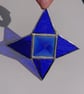 Stained glass four point star hanging copperfoil suncatcher - Image 8
