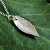 Sterling silver leaf necklace - rose leaf pendant