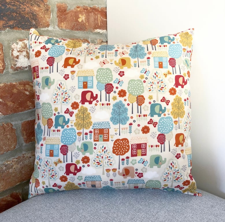Elephant Print Cushion Cover