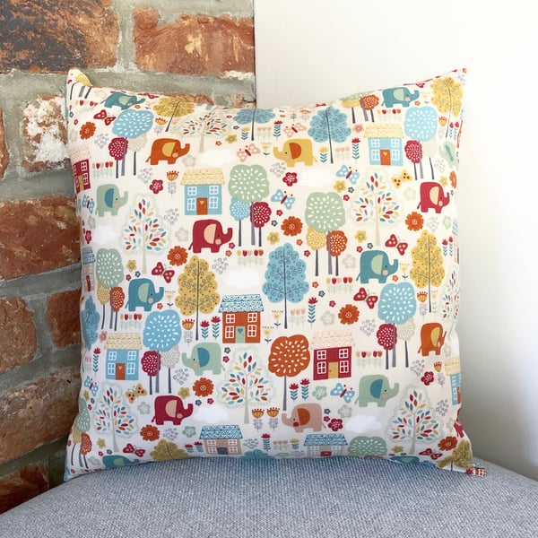 Elephant Print Cushion Cover