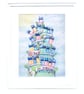 Print - Whimsical Colourful Houses - print only or framed print - Image 3