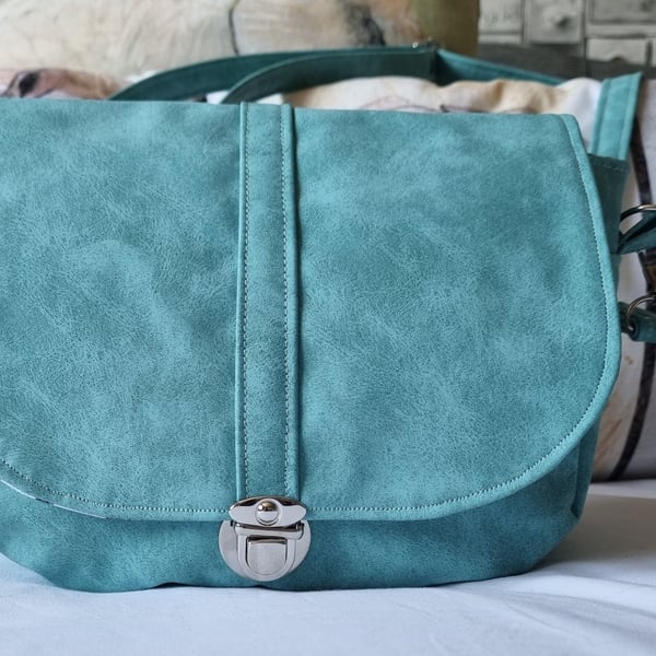 Handmade Teal Satchel Style Bag