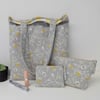 Tote bag with make up bag and coin purse matching set 