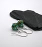 aqua green lampwork glass and Turquoise gemstone earrings - Image 3