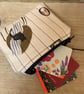 Black Cat Print Fabric Quilted Midi Purse - Image 8