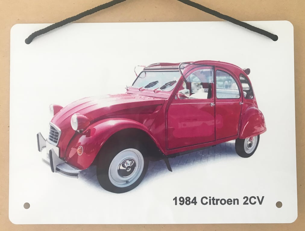 Citroen 2CV 1984 - Aluminium Plaque - A5 or 203x304mm