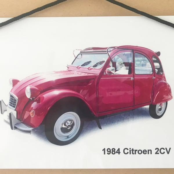 Citroen 2CV 1984 - Aluminium Plaque - A5 or 203x304mm